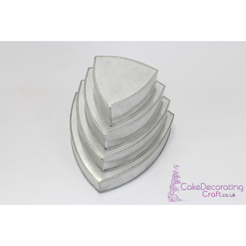 Triangle Cake Baking Tin | Curve Walls | 3" Deep | Size 6 8 10 12 " | 4 Tiers | Hand Made